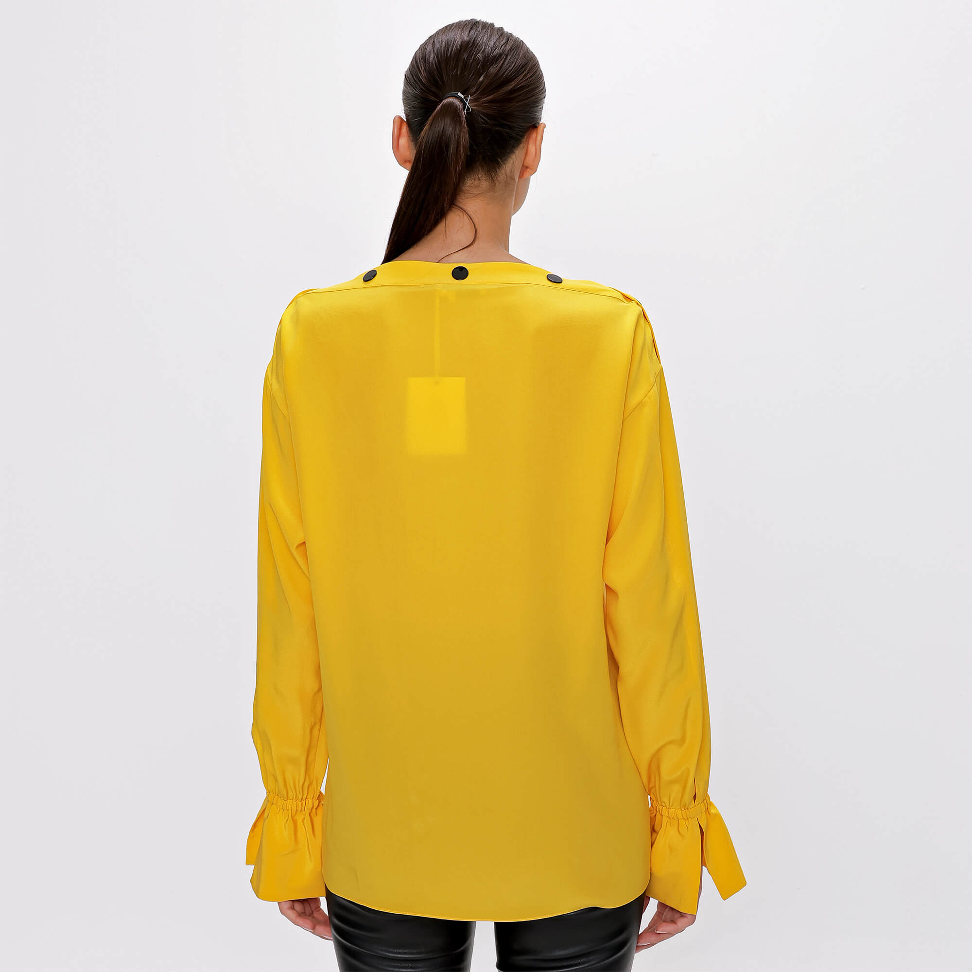 Emilio Pucci - Yellow Black Button Silk Blousses